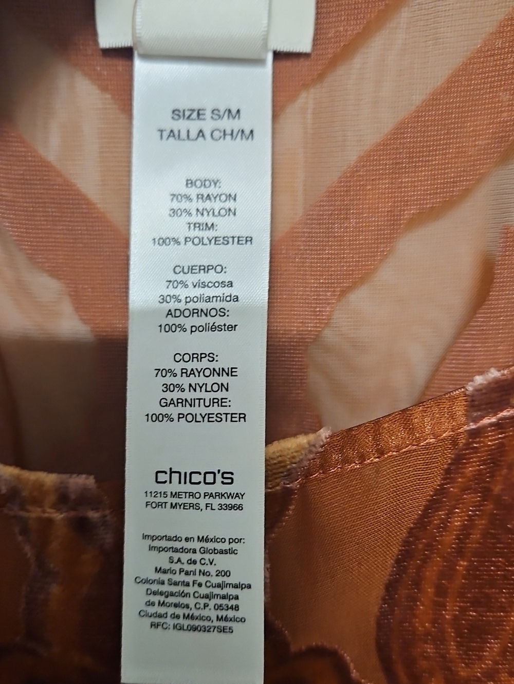 Chico's Copper Velvet Fringe Poncho - Picture 3 of 5